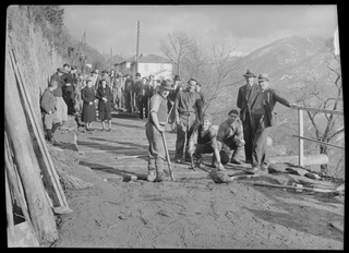 Ricostruzione della strada di Treggia dopo la frana del '39