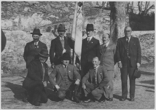 Membri della Mutuo Soccorso Capriasca al Convento del Bigorio