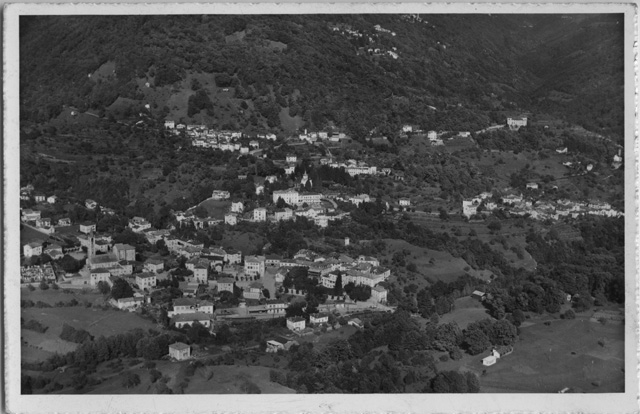 Cartolina aerea della Capriasca con Tesserete con Cagiallo, Almatro e Campestro