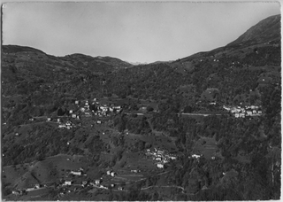 Cartolina aerea di Oggio, Mièra, Roveredo e Treggia
