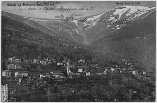 Cartolina di Bidogno con il monte Bar