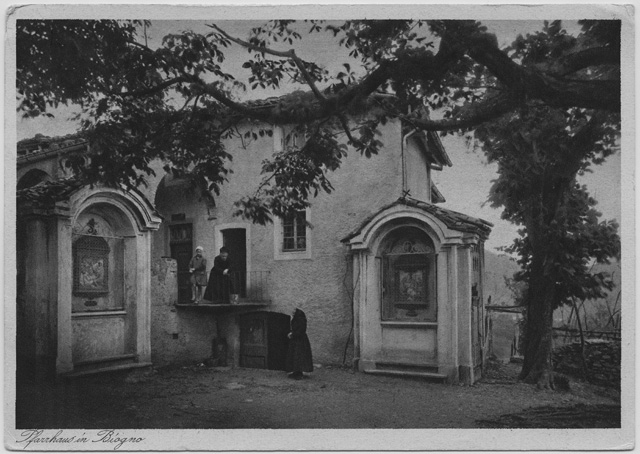 Cartolina della casa parrocchiale di Bigorio