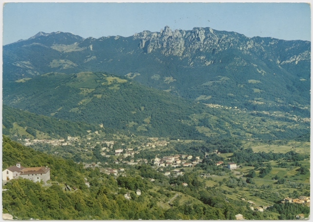 Veduta di Tesserete con il convento di Bigorio