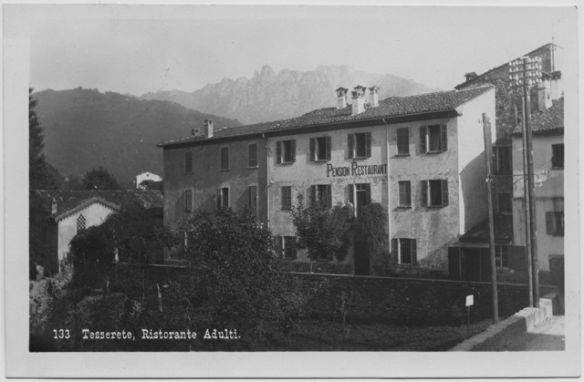 Cartolina della pensione ristorante Adulti a Tesserete