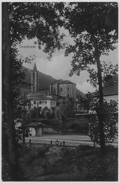 Cartolina di Tesserete con la chiesa di Santo Stefano