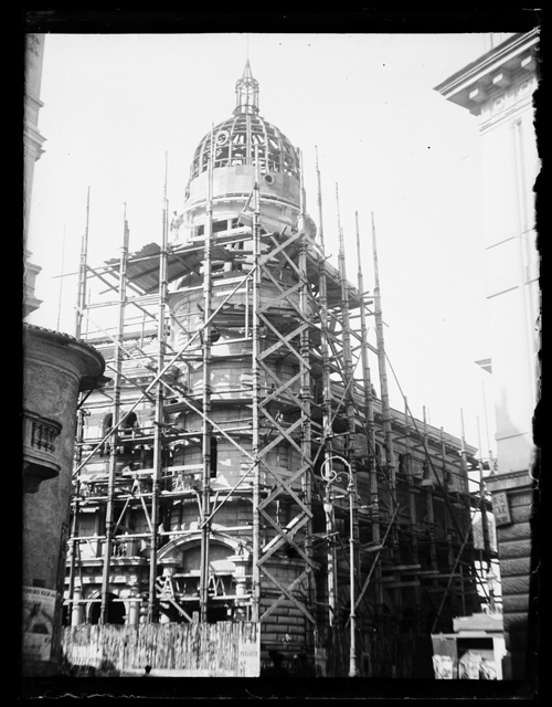 Lavori di edificazione dell'ufficio postale di Lugano