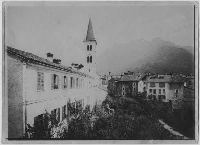 Veduta di Sonvico con la chiesa di San Giovanni Battista