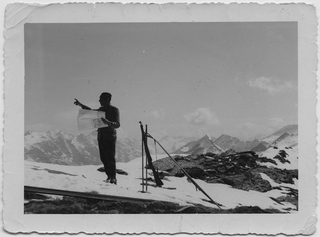 Carlo Guerra in perlustrazione in montagna