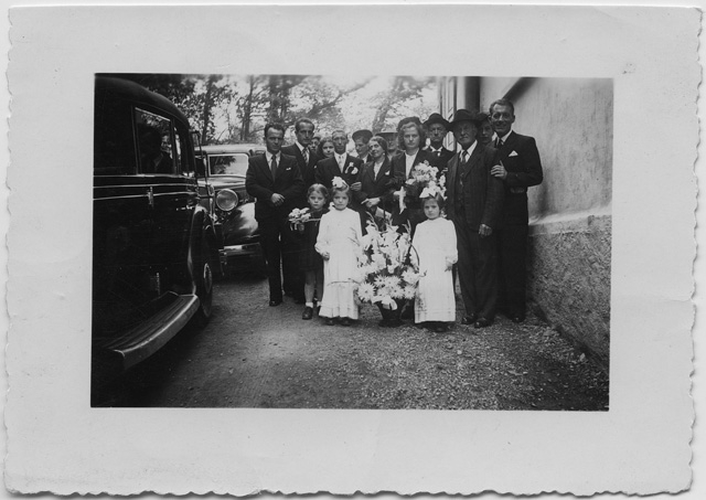 Ritratto di gruppo durante un matrimonio