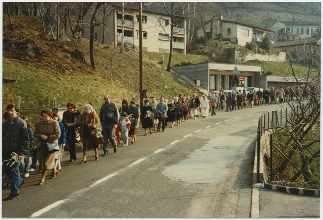 Processione in occasione della Domenica delle Palme a Cagiallo