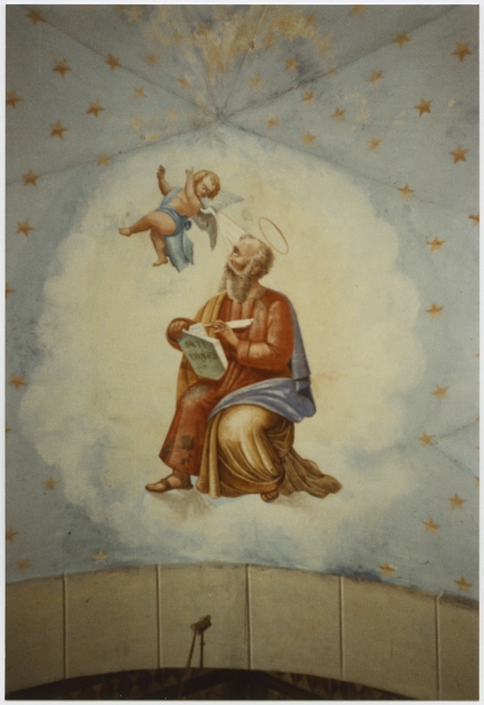 Soffitto affrescato della chiesa dei Santi Matteo e Maurizio a Cagiallo