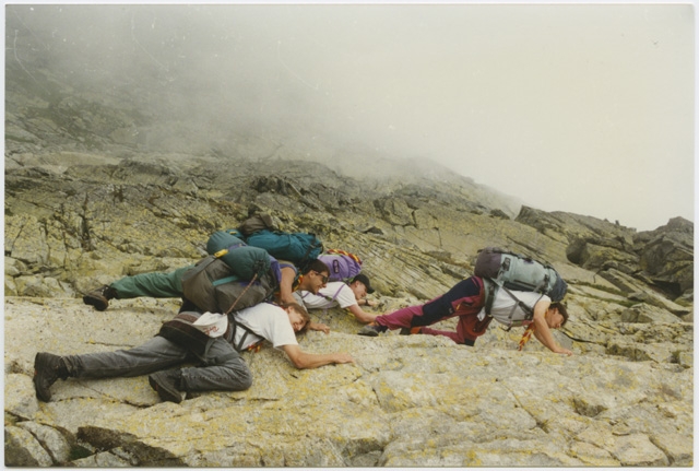 Gruppo Pionieri durante un'escursione nelle Alpi Retiche