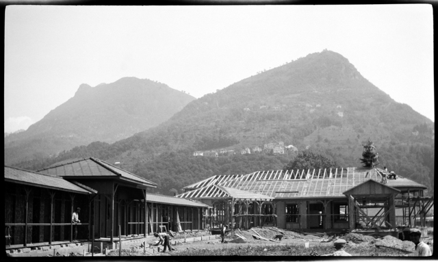 Lavori di edificazione del lido di Lugano