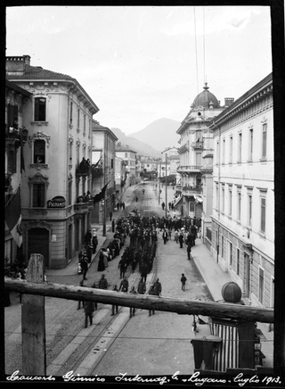 Parata in via Pretorio a Lugano in occasione del Concorso Ginnico Internazionale