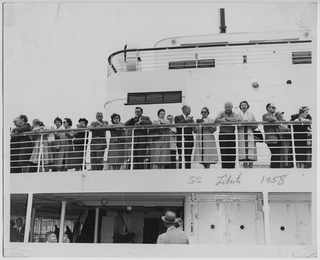 Angelo e Argy Rossini in viaggio per gli Stati Uniti sul transatlantico Liberté