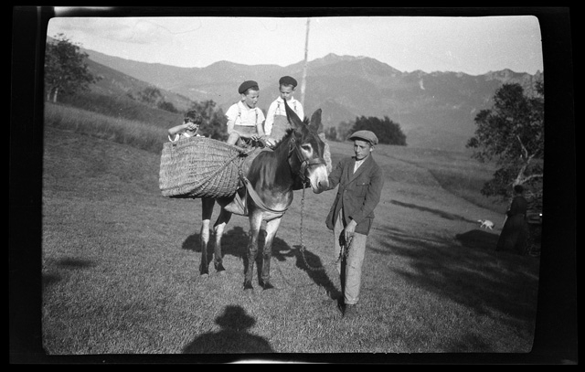 Bambini in posa con un asino a Condra