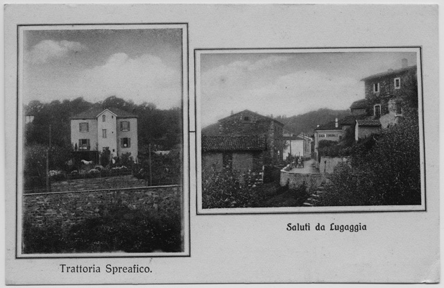 Cartolina di Lugaggia con la trattoria Spreafico