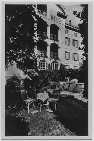 Cartolina della Pensione Mignon a Lugaggia