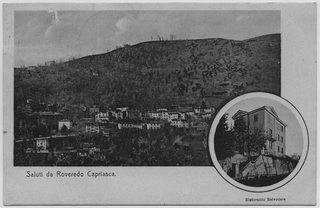 Cartolina di Roveredo con il ristorante Belvedere