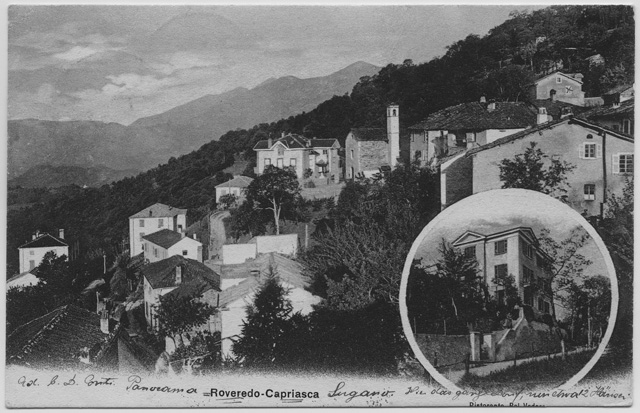 Cartolina di Roveredo con il ristorante Belvedere