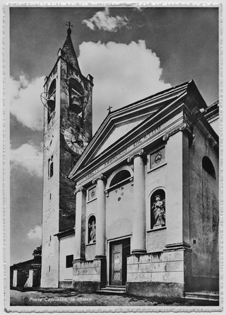 Cartolina della chiesa di Sant'Ambrogio a Ponte Capriasca