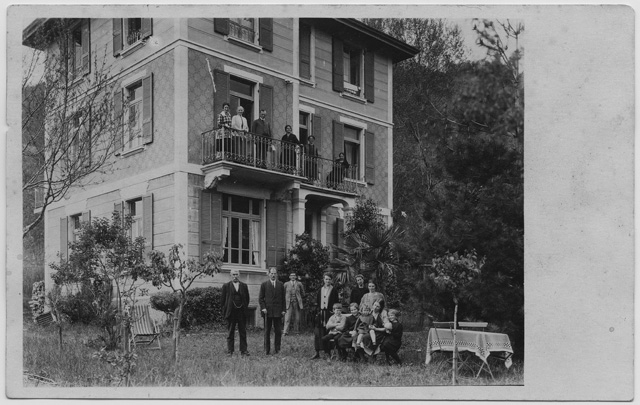 Cartolina della pensione Villa Aprica a Tesserete