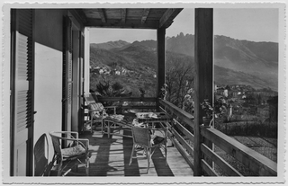 Cartolina della pensione Villa Aprica a Tesserete