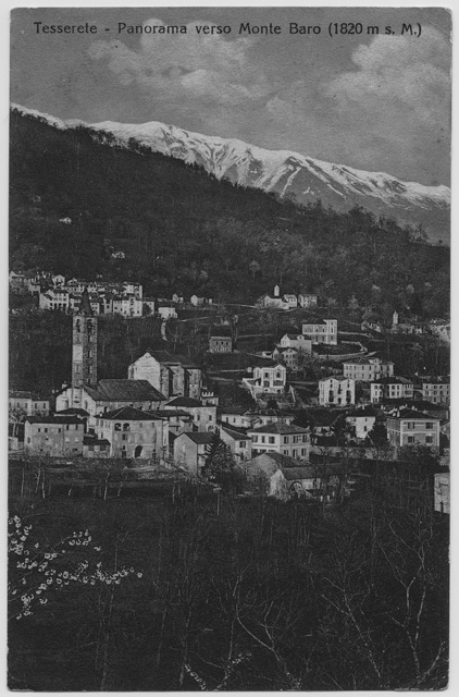 Cartolina di Tesserete e Campestro verso il monte Bar