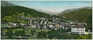 Cartolina panoramica dipinta di Tesserete