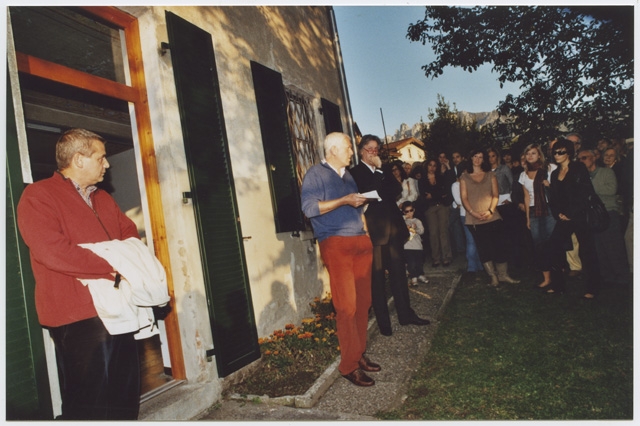 Intervento del sindaco Bruno Lepori in occasione della presentazione dei progetti di ristrutturazione di casa Battaglini degli studenti del corso di architettura dell'Università di Stoccarda