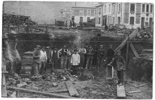 Ritratto di lavoratori in un cantiere